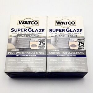 Watco Super Glaze Classic Gray Ultra‎ Thick Tinted Finish Epoxy 1 Quart (2 Pack)